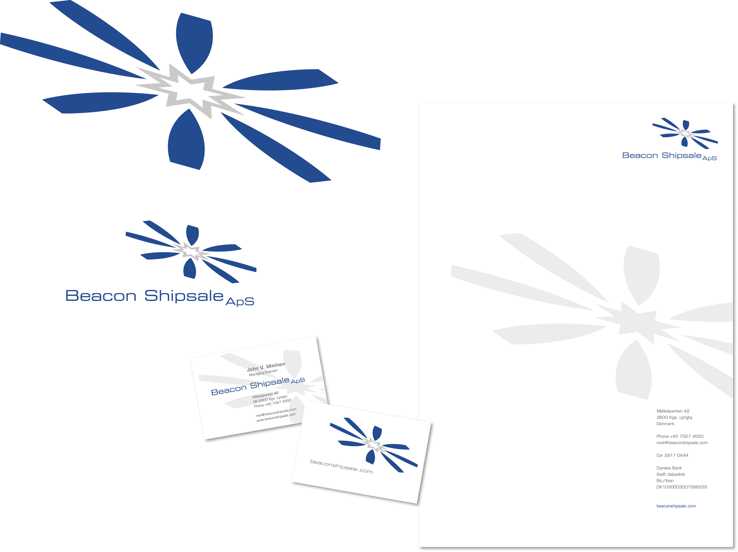 Logo, visitkort og brevpapir til Beacon Shipsale
